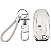 SHAOHAO Custodia per chiave compatibile con Jeep avenger / Citroen C3 /Opel Corsa Frontera /Fiat 600e TPU silicone chiave auto cover Jeep avenger (Bianco)