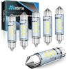 Miisiya 41MM C5W LED Lampadine Bianco 12 V 6418 Festone Lampadine 3030 6500 K per auto luci di cupola Licenza Luci tronco Luci (6 PZ)