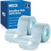 MEDca Sensitive Skin Low Trauma Tape Rolls - 1 Inch x 4 Yards Blue Tape First Aid Rolls, Minimal Hair Pulling for Wounds, Lash Tape for Eyelash Extensions (Pack of 2)
