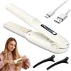 Focenat Piastra per Capelli Senza Fili 2 in 1, Mini Piastra & Arricciacapelli, Portatile Piastra Capelli da Viaggio, 4 Livelli di Temperatura, Display LED, USB Ricaricabile für alle Haartypen (Bianco)