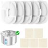 Ockwred Confezione da 5 Filtri in Acciaio Inox per Fontana Acqua Gatto, con Carbone Attivo - Filtra Particelle, Elimina Odori, Addolcisce Acqua, Cattura Peli, Compatibile con Fontanella per Gatti 3.2L(Bianco)