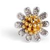 SINGULARU - Orecchino Singolo Margarita. Argento Sterling 925 con Placcatura Oro 18Kt e Rodio. Chiusura a Vite. Gioielli da Donna