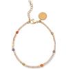 SINGULARU - Bracciale Glam. Acciaio con Finitura Placcata Oro 18Kt. Dettagli con Cristalli Colorati. Lunghezza 19 cm. Gioielli per Donna