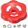 PATIKIL Maniglia per Rubinetto Esterno Foro Asta Quadrata 7x7mm, Maniglia Rotonda in Ghisa Fuso per Sostituzione Maniglia Rubinetto Acqua con Viti Spacer, Rosso