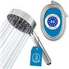 ATHLON TOOLS Soffione doccia Anticalcare con tubo flessibile, Ø 105 mm | 5 tipi di getto, Cromata, attacco universale G1/2, ugelli anticalcare - ideale a bassa pressione, per bambini e animali