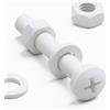 Caterpillar Red 20 x Viti a Testa Arrotondata Bianchi Polipropilene (PP) Dadi e bulloni di plastica, M6 x 40 mm, Rondelle