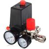 GOMETY Interruttore di pressione per compressore 220V con regolatore di pressione e 2 manometri, valvola di controllo del compressore d'aria, interruttore del compressore con valvola di sicurezza e giunti