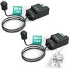 Oktaplex motion Oktaplex Jana - Set di 2 sensori di movimento da incasso per esterni, sensore a infrarossi a 360 gradi, diametro 4 m, IP65/IP20, sensore di movimento nero con cavo da 50 cm