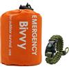 RLXMARTD Borsa Bivvy di emergenza per sopravvivenza all'aperto, verde (1, arancione)
