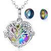 EUDORA Harmony Ball EUDORA Collana con urna per le ceneri Gioielli per la cremazione Collana con cuore Albero della vita per le ceneri Collana commemorativa per il funerale di animali domestici, 61cm
