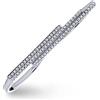 Bling Jewelry Anello a due dita con barre laterali doppie in argento sterling .925, con zirconi cubici boho, moda geometrica CZ pavé per adolescenti e donne.