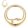 hengkaixuan Piercing per setto setto da 16 g, per donne, in acciaio inox 316 l, anello per naso, daith cartilagine, segmento, trago, helix, conch, piercing 8 mm, 10 mm, Acciaio inossidabile, Senza