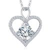 LOUISA SECRET Collana Donna Cuore Infinito Eternal, Argento Sterling 925 Moissanite Collana Rotonda Mini Cuore Ciondolo,Regalo di Compleanno per Donna San Valentino Gioielli Natale Festa della Mamma