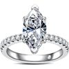 aomoso Anello da Donna - Anello di Moissanite, con Certificato GRA, Argento 925, Colore D+, Clarità VVS1, Moissanite di Alta Qualità, Taglio al Plasma, uso per Uscite/Uso Quotidiano/Matrimoni/Anniversari