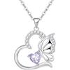 Tusuzik Collana Donna Argento 925 Collana Cuore Farfalla Giugno Birthstone Necklace Idee Regalo Gioielli Donna per Mogile/Sorella/Amiche Regali Anniversario Compleanno Festa della Mamma Valentin's Day