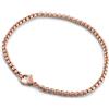 Akitsune Baca - Bracciale a maglia con catena | 3 mm di diametro | Scatola Rolo catena da uomo donna in acciaio inossidabile Moschettoni minimalista