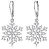 LINSTER Orecchini a Forma di Fiocco di Neve per Donna argento sterling 925 per feste invernalicon fiori orecchini a monachella con fiocco di neve orecchini pendenti gioielli di Natale regali per donne