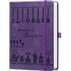 HwxBen Ricettario A5 da compilare - Le mie ricette preferite - Libro da cucina e da forno fai da te (carta da 120 g, 14,5 x 21 cm), viola