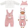 LETTERASHQP Abbigliamento per bambole da 35-43 cm, accessori per bambole, include tuta, cappello, top, regali per ragazze e ragazzi (A)