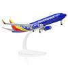 QIYUMOKE Modellino di aereo in metallo con supporto per Southwest in scala | Per Boeing 737, 19 cm, modello da collezione, decorazione da esposizione per gli appassionati di aerei