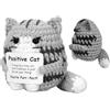 CHUNLINLAODA Gatto positiva, Patate positive, Regalo di supporto emotivo, Peluche a Maglia Fatta a Mano ispirante, Regalo Motivazionale all'Uncinetto, Portafortuna, Regali per Amici, Colleghi