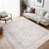 BEIMO Tappeto Salotto Vintage, Tappeti Ingresso Interno, Tappeto Antiscivolo Lavabile, Grandi Tappeti Salotto Pelo Corto per Cucina, Camera Da Letto, Ufficio, Rosato, 240x300cm