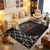 Loussiesd Tappetino da basket, decorazione per la casa, resistente, per interni, tema sportivo, campo da basket, benvenuto, motivo palla 3D, tappeto per soggiorno, ingresso, 100 x 150 cm