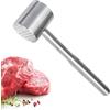 Xummi Martello da cucina in acciaio inox 304, lavabile in lavastoviglie, martello, battitore piatto e racchetta per carne di manzo, pollo, maiale, strumento essenziale da cucina per cucinare (curvo)