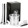 i Cafilas Capsula di caffè ricaricabile Illy in acciaio inox per ricarica - Capsula di ricarica riutilizzabile per rispettosa dell'ambiente compatibile con macchine Illy cucchiaio dosatore + pennello