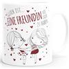 SpecialMe®,Tazza da caffè personalizzata, coppia di amori, con messaggio d'amore, Ceramica, Liebespaar Glück ist eine Freundin, colore: Bianco, Keramik-Tasse