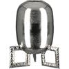 GILDE Vaso Rocket in alluminio, rotondo, strutturato, argento, altezza 29 cm x larghezza 23 cm, vaso impermeabile