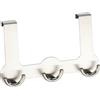 WENKO 4468040100 Gancio sopraporta Rondo triplo - 3 ganci doppi, battuta fino a 2 cm, Acciaio inossidabile, 22.5 x 14 x 4.5 cm, Opaco