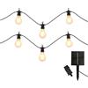 Lumisky Set di 2 catene luminose per esterni, 10 globi trasparenti LED bianco caldo dimmerabile PARTY CLEAR HYBRID 8 m solare e su rete