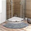 Seavish Tappeto da bagno curvo a pelo lungo, di lusso, grigio, 45,7 x 144,8 cm, in microfibra antiscivolo, morbido, assorbente, con ventaglio, lavabile, per vasca da bagno ad angolo, vasca da bagno,