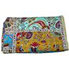 Copriletto Trapuntato Patchwork Stile Vintage Blu Tenero, Copriletto a