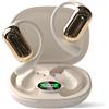 ND NEXT DESTINATION Cuffie Auricolare sportive senza fili Bluetooth V5.4 Casco Auricolare a conduzione ossea Appeso Orecchio Aperto Q16S Beige