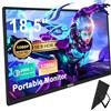 Tpsmtdis Monitor portatile da 18,5 pollici, monitor da gioco per computer con 120Hz, da viaggio, 300 Nits Plug & Play, con doppio altoparlante. Schermo esterno per PC, tablet, Mac, Xbox, PS3/4/5