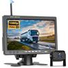 VECHTEL Kit Telecamera Posteriore IPS HD 7 Pollici senza Fili, Telecamera Retromarcia Auto con BSD Impermeabile IP68 Visione Notturna Supergrandangolo per 12V-36V Camion Camper Furgoni