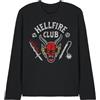 Stranger Things Hellfire Club Invert Unisex Long Sleeve T Shirt, Black, Small