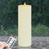 Zevanor Candela LED remote impermeabili senza fiamma da 10 cm x 30 cm, Temporizzazione a batteria Candela sfarfallanti grandi in plastica avorio per esterni(Lunga durata 420 ore, confezione da 1)