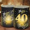 Moorle 12 lanterne da tavolo per 40 compleanni, decorazione da tavolo Happy Birthday, portacandele oro nero