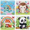 LuminCross Diamond Painting Bambini 4 Pezzi - Kit Pittura Diamante 5D DIY con Animali Kawaii (Tartaruga, Riccio, Volpe, Panda), Diamond Painting Bambina Ragazzi, Kit Creativo Regalo per Bambini, 15×15 cm