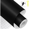 Bocguy Rotolo di Vinile Permanente Nero Opaco, 30.5 CM x 600 CM PVC Vinile Adesivo Nero, Facile da Tagliare & Diserbare, Vinile für Cutting & Silhouette Cameo