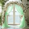 BSTDAYEVER Tessuto per Drappeggio di Arco di Nozze 160x800cm Drappeggio per Arco Nuziale Verde Tenda per Matrimonio in Tulle Organza per Matrimoni Fotografia Cerimonia Festa Fase Sfondo Soffitto Decor