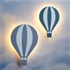 Lights4fun Set di 2 Applique Murali di Mongolfiere con LED Bianchi Caldi a Pile per Arredo Cameretta Bimbi