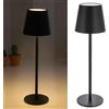 Cepewa Lampada da tavolo con funzione touch | dimmerabile senza gradini con 3 tonalità di bianco 11x37cm nero | 65 Lumen 56 LED Cavo di ricarica USB (1 x Lampada da tavolo 11x37cm nero)