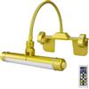 HONWELL Lampada per quadri wireless ricaricabile con 3 modalità di illuminazione, testina girevole a batteria, telecomando per applique con dimmer selezionabile, Oro