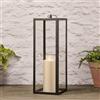 Lights4fun Lanterna Nera de 60 cm con Candela a LED TruGlow® Fiamma Tremolante a Pile con Timer Resistente alle Intemperie Decorazione per Interni Giardini Balconi Esterni