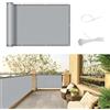 SUNNY GUARD Frangivisto Balcone 80x600cm Protezione Privacy,Protezione UV,Antivento e Impermeabile Copri Ringhiera Balcone per Giardino terrazza con Fascetta,Grigio
