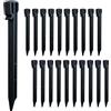 Hopelit 20 picchetti per prato, in plastica, robusti, 25 cm, colore nero, picchetti in plastica, stabili per pavimenti morbidi in prato, tubo per perline da campeggio